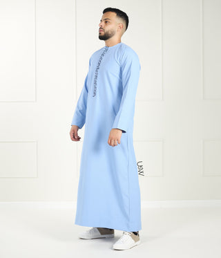 Qamees Arabesque - Sky Blue
