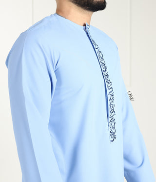 Qamees Arabesque - Sky Blue