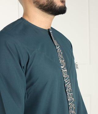 Qamees Arabesque - Bottle Green