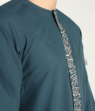 Qamees Arabesque - Bottle Green