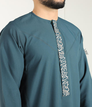 Qamees Arabesque - Bottle Green