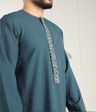 Qamees Arabesque - Bottle Green