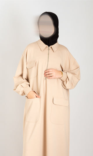 Utility Dress Qalqiya - Beige