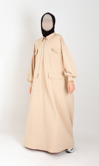 Utility Dress Qalqiya - Beige