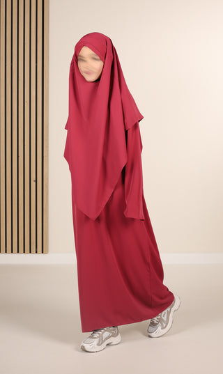 Khimar met Abaya Girls - Raspberry