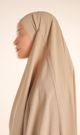 Abaya NILA naturelle - Gris Nimbus