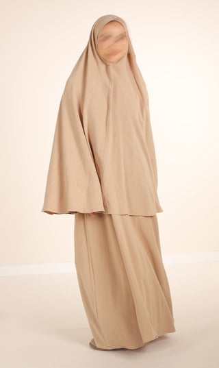 Abaya NILA naturelle - Gris Nimbus