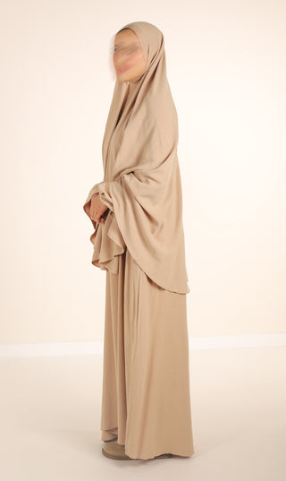 Abaya NILA naturelle - Gris Nimbus