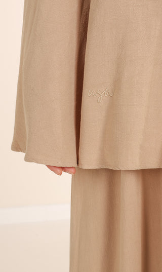 Abaya NILA naturelle - Gris Nimbus