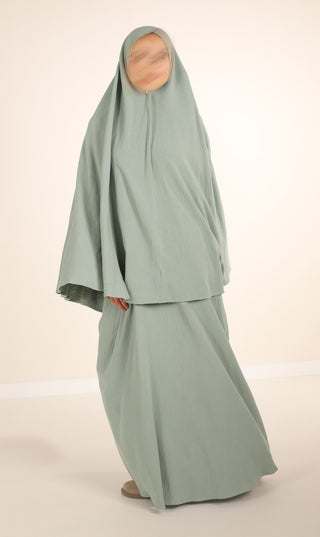 Abaya NILA naturelle - Gris Nimbus