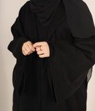 Zahraa OPEN KIMONO Wide Sleeve - Black