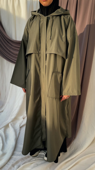 Amtar Modest Rain Coat - Olive