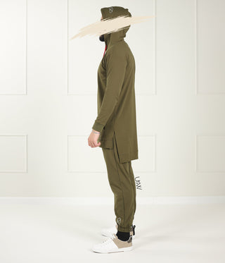 Men Long Track Suit - Dark Olive