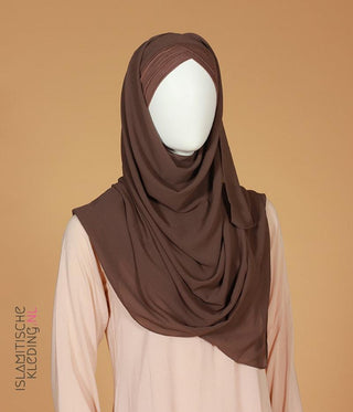 Instant Bonnet Chiffon Scarf Hijab - Dark Taupe