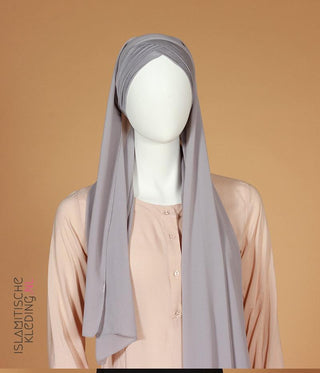 Instant Bonnet Chiffon Scarf Hijab - Dark Taupe