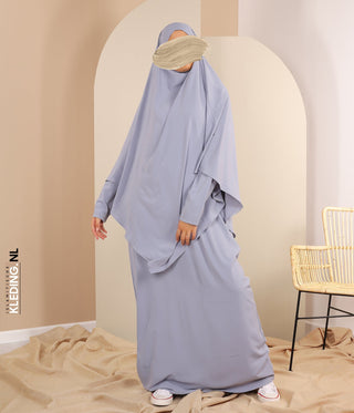 TIE-BACK Khimar met Abaya - Lila