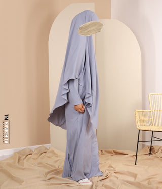 TIE-BACK Khimar met Abaya - Lila