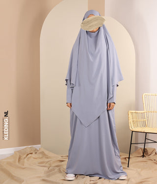 TIE-BACK Khimar met Abaya - Lila