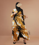 Maxi Dress Open Front - Gold Barok