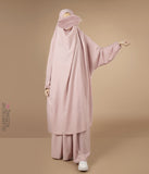 2-Delige  TIE-BACK  Jilbab Elast. Polsjes - Pale Pink