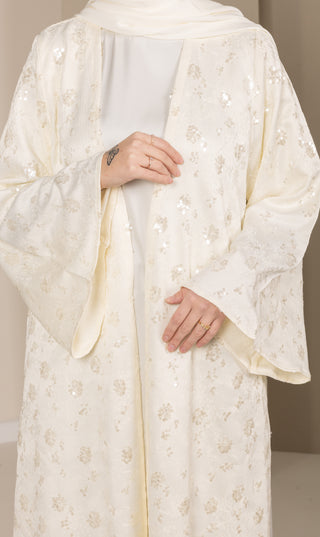 Jaquard Baroque Kimono Set - Cream Aya