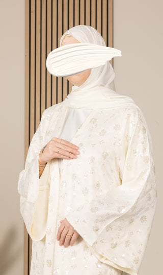 Jaquard Baroque Kimono Set - Cream Aya