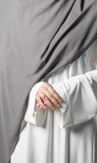 Instant Bonnet Chiffon Scarf - Dark Grey