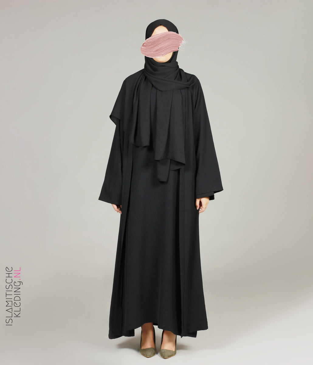 Noora Kimono + Abaya set - Black – islamkleding.nl