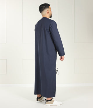 Qamees Arabesque Navy Blue