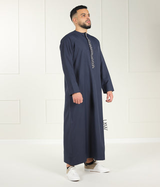 Qamees Arabesque Navy Blue