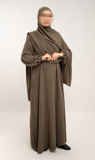 A-line Puff Jazz Abaya R - Wood