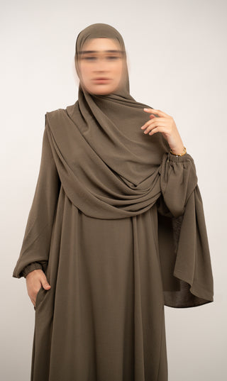 A-line Puff Jazz Abaya R - Wood