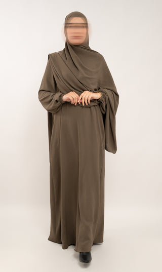A-line Puff Jazz Abaya R - Wood