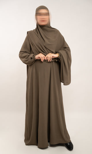 A-line Puff Jazz Abaya R - Wood