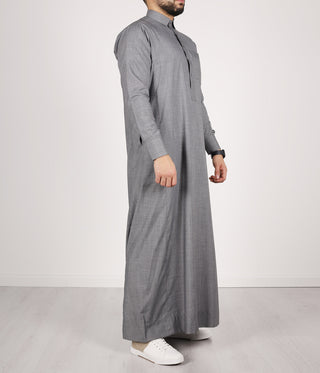 Qamis TR Soft Line by Q4him - Silver Grey