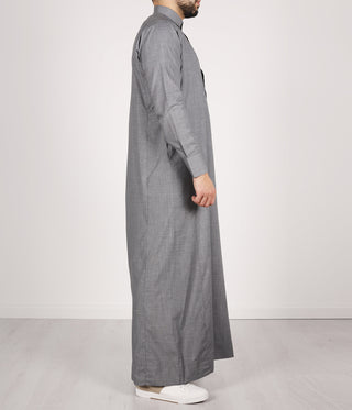 Qamis TR Soft Line by Q4him - Silver Grey