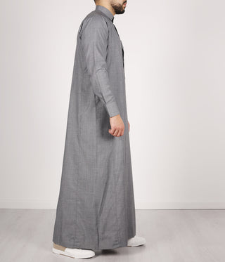 Qamis TR Soft Line by Q4him - Silver Grey