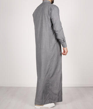 Qamis TR Soft Line by Q4him - Silver Grey