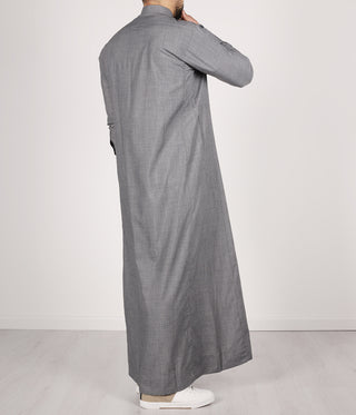 Qamis TR Soft Line by Q4him - Silver Grey