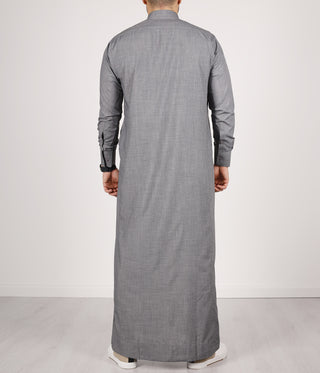 Qamis TR Soft Line by Q4him - Silver Grey