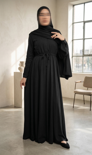 Abaya Maleekah Rayon - Black