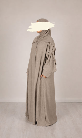 Abaya Linnen Safirah - Taupe