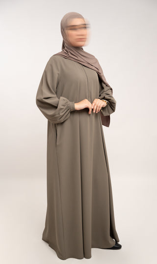 A-Linie Abaya TAYMA R – Grau Taupe