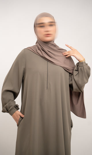 A-Linie Abaya TAYMA R – Grau Taupe