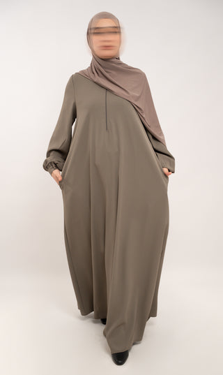 A-Linie Abaya TAYMA R – Grau Taupe