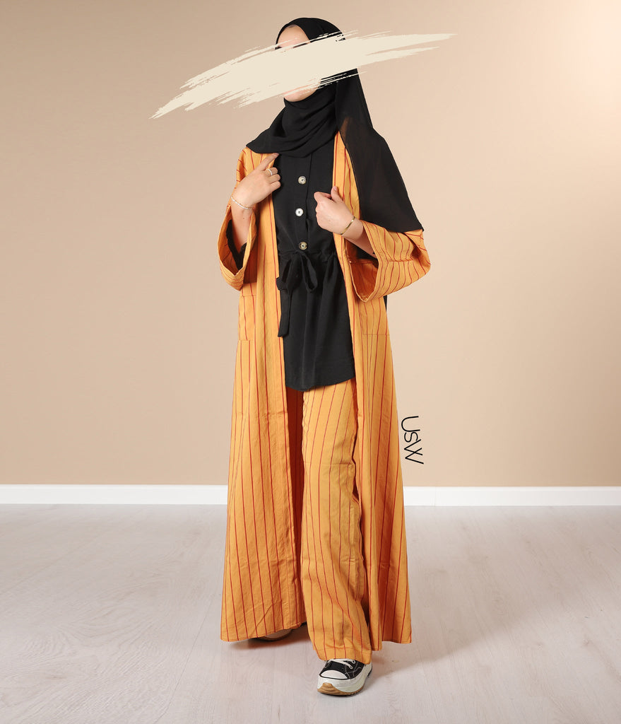 Sarah's Kimono- und Hosen-Set – Ocker