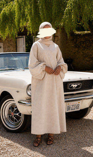 Oversized Cotton Striped Dress