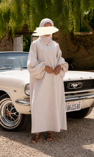 Oversized Cotton Striped Dress
