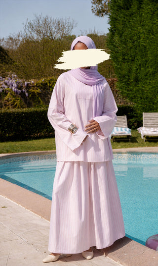 Oversized Cotton Blouse & Skirt