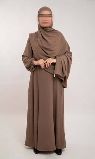 A-line Puff Jazz Abaya R - Walnut